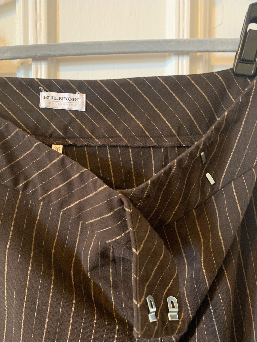 Brown Pinstripe Pants